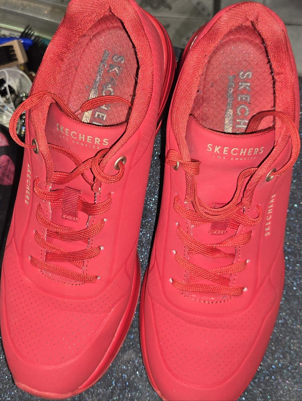 Skechers UNO Wedge Sneaker 8.5 Red With Box - Picture 2 of 7